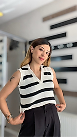 Yazlık çizgili triko